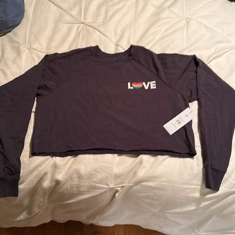 Spiritual Gangster cropped LOVE sweatshirt.